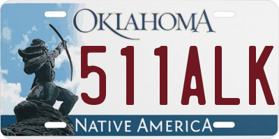 OK license plate 511ALK