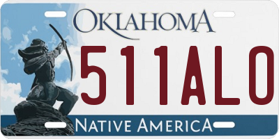 OK license plate 511ALO