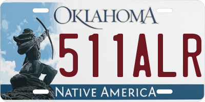 OK license plate 511ALR