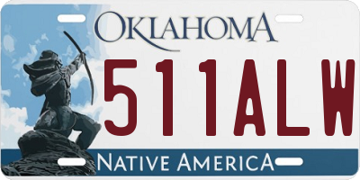 OK license plate 511ALW