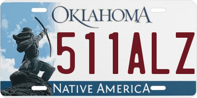 OK license plate 511ALZ
