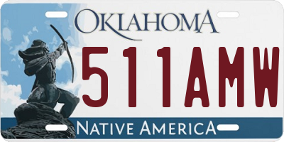 OK license plate 511AMW