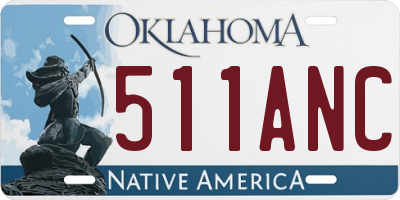 OK license plate 511ANC