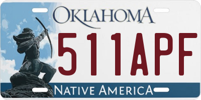 OK license plate 511APF