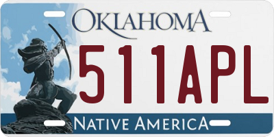 OK license plate 511APL