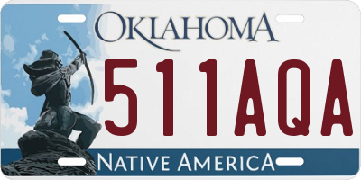 OK license plate 511AQA