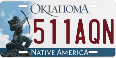 OK license plate 511AQN