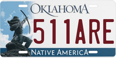 OK license plate 511ARE
