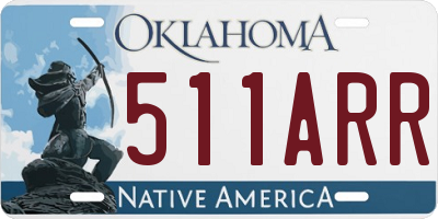 OK license plate 511ARR