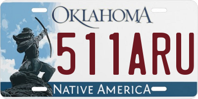 OK license plate 511ARU