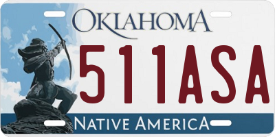 OK license plate 511ASA