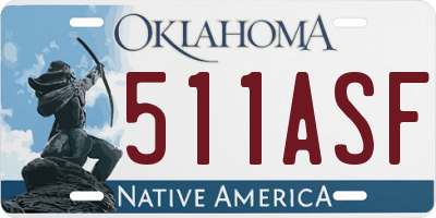 OK license plate 511ASF