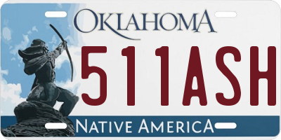 OK license plate 511ASH