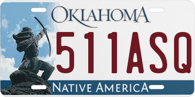 OK license plate 511ASQ