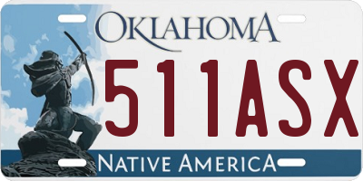 OK license plate 511ASX
