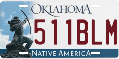 OK license plate 511BLM