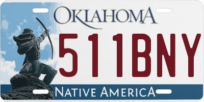 OK license plate 511BNY