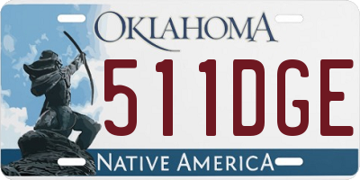 OK license plate 511DGE