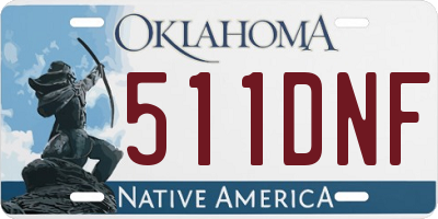 OK license plate 511DNF