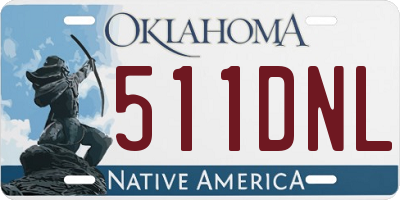 OK license plate 511DNL