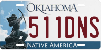 OK license plate 511DNS