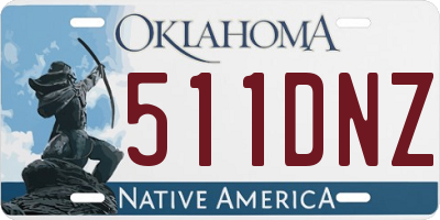 OK license plate 511DNZ