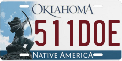 OK license plate 511DOE
