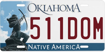 OK license plate 511DOM