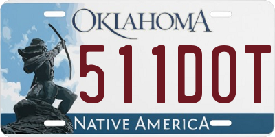 OK license plate 511DOT