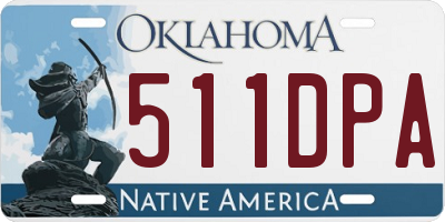 OK license plate 511DPA