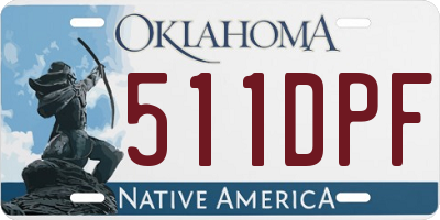 OK license plate 511DPF