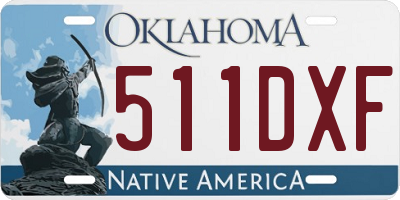 OK license plate 511DXF
