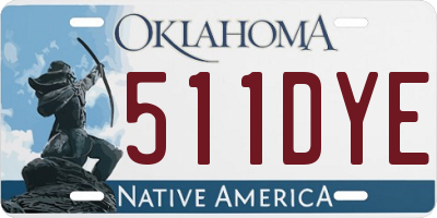 OK license plate 511DYE