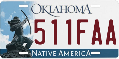 OK license plate 511FAA