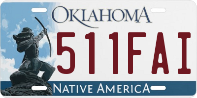 OK license plate 511FAI