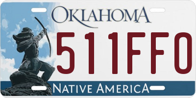 OK license plate 511FFO
