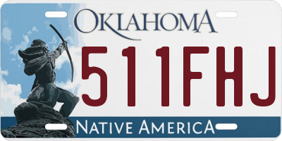 OK license plate 511FHJ