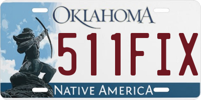 OK license plate 511FIX