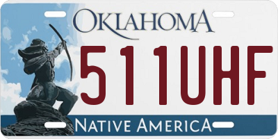 OK license plate 511UHF