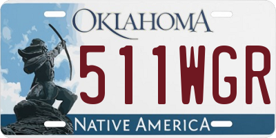 OK license plate 511WGR