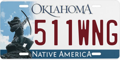 OK license plate 511WNG