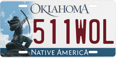 OK license plate 511WOL