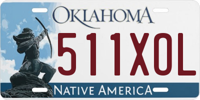 OK license plate 511XOL