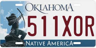OK license plate 511XOR