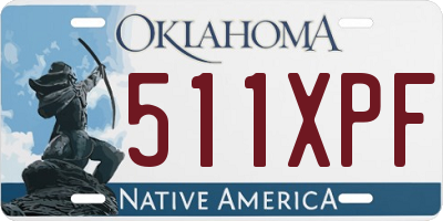 OK license plate 511XPF
