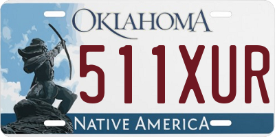 OK license plate 511XUR