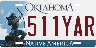 OK license plate 511YAR