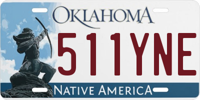 OK license plate 511YNE