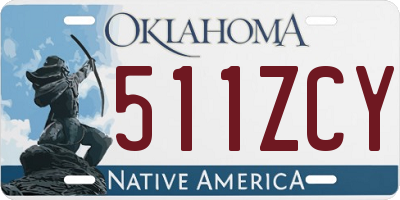 OK license plate 511ZCY