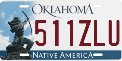 OK license plate 511ZLU